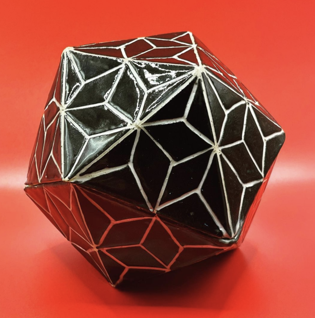 black white sgraffito ceramic box